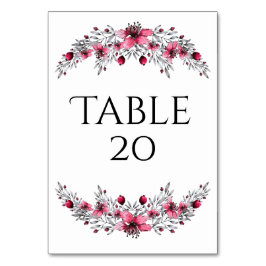 Blommar för helgdag vattenfärg bordsnummer