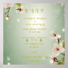 Blommar för inbjudan till Kärlek-bröllop Poster