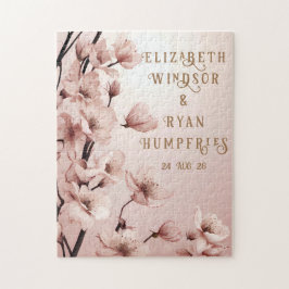 Blommar för inbjudan till Kärlek-bröllop Pussel