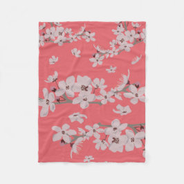 Blommar för körsbär Flytande blommor Fleecefilt