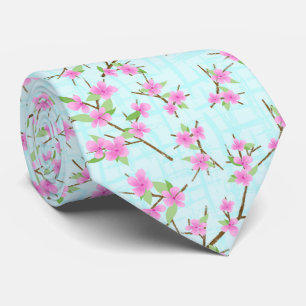 Blommar för körsbär i rosa, tippade slips