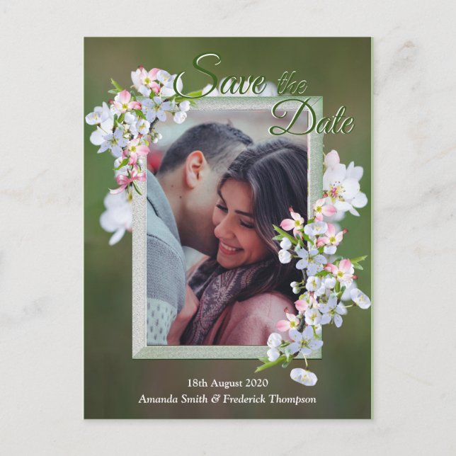 Blommar för körsbär Spara datum Meddelande Vykort (Framsida)