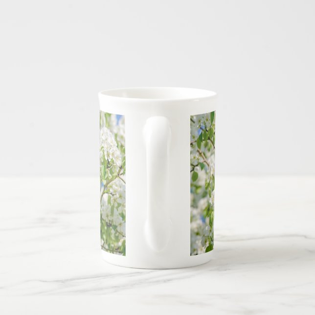 Blommar för krabbäpple benporslin mugg (Baksidan)