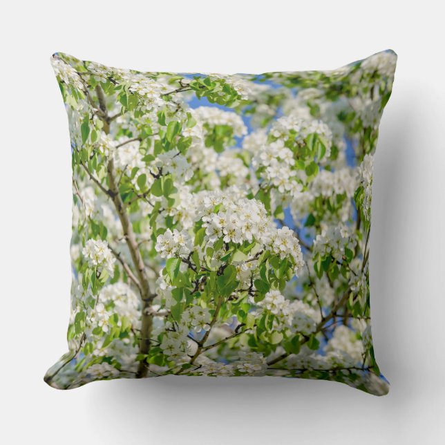 Blommar för krabbäpple kudde (Framsida)