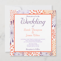 Blommar för lila och koral Blommigt - bröllopsinbj