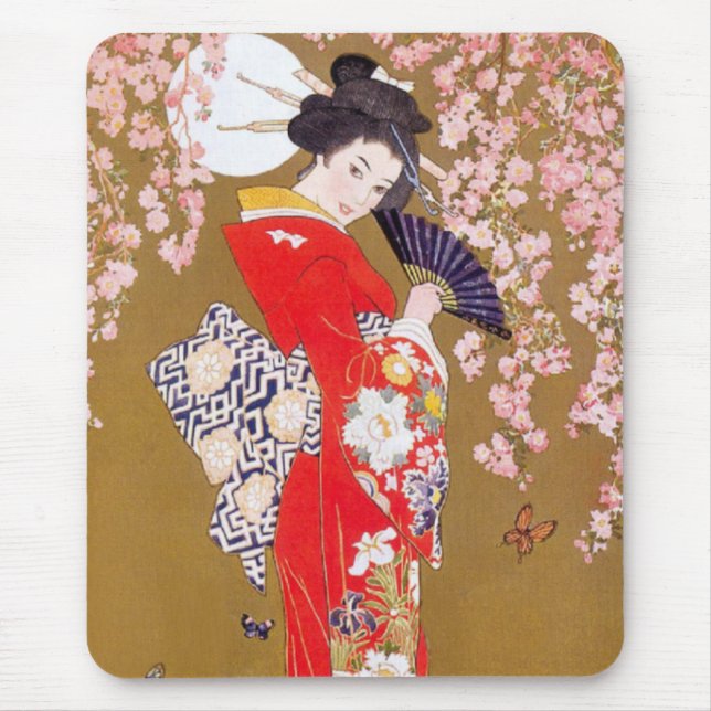 Blommar för månljus och körsbär musmatta (Framsidan)