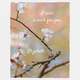 Blommar för offentlig japansk aprikos fleecefilt