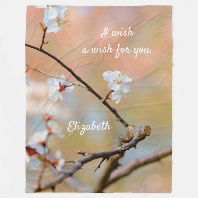 Blommar för offentlig japansk aprikos fleecefilt (Framsidan)