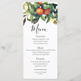 blommar för orange av citrusgrein meny