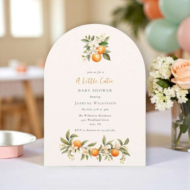 Blommar för Orange av elegant, babykläder Inbjudningar (Skapare uppladdad)