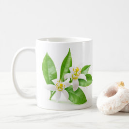 blommar för orange kaffemugg