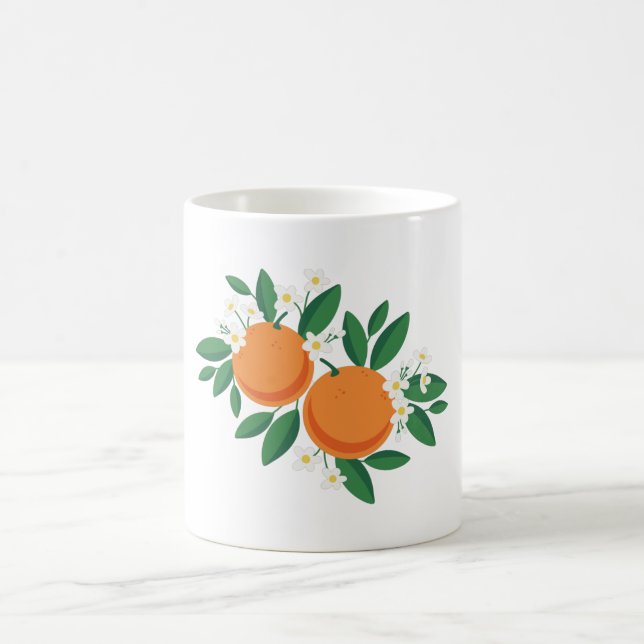 Blommar för Orange Kaffemugg (Center)