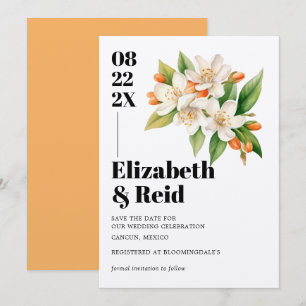 Blommar för orange och Jasmine-blooms Spara datum Inbjudningar
