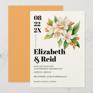 Blommar för orange och Jasmine-blooms Spara datum Inbjudningar