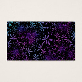 Blommar för Retro Aqua Lila Blommigt Visitkort