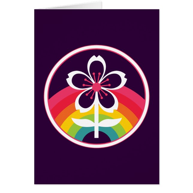 blommar för retrokörsbär OBS kort (Framsidan)