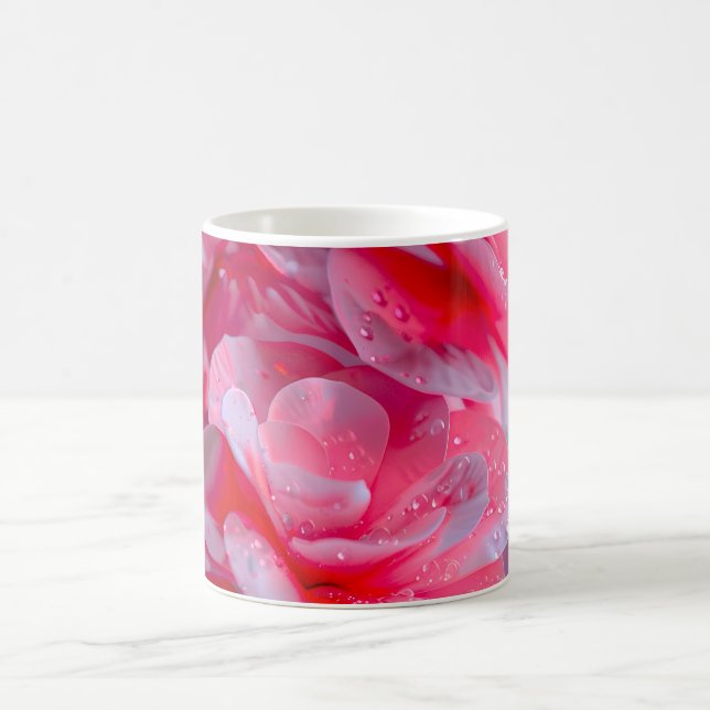 Blommar för  Rosa för Regndroppe Kaffemugg (Center)