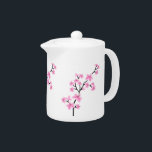 Blommar för rosa vit för tekannan blommar den<br><div class="desc">Blommar för rosa vit för tekannan blommar den asiatiska blom- Teakaffe små Zizzago</div>