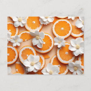 Blommar för texturerad Orange Vykort