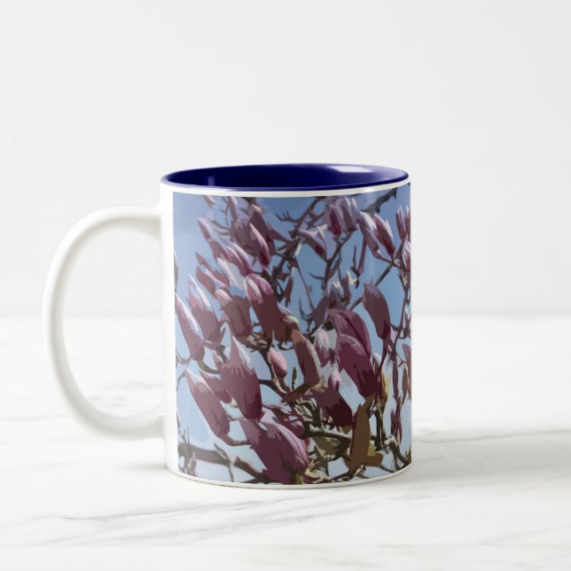 Blommar för tulpanträd-/SaucerMagnolia Två-Tonad Mugg (Vänster)