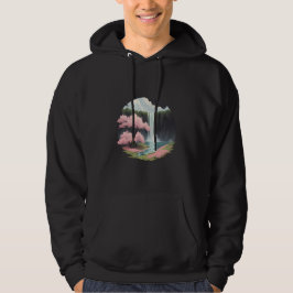 Blommar för vattenfall och körsbär hoodie