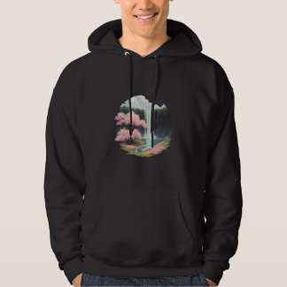 Blommar för vattenfall och körsbär hoodie