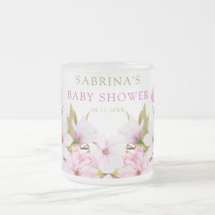 Blommar för vattenfärg Cherry Det är Baby Shower f Frostad Glasmugg