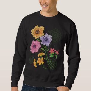 Blommar från Botany Garden Flower Gardener Wildblo Lång Ärmad Tröja