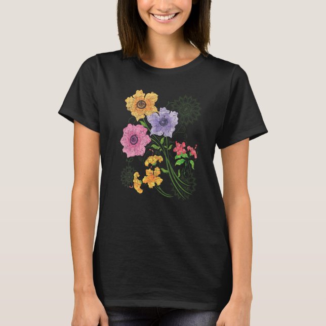 Blommar från Botany Garden Flower Gardener Wildblo T Shirt (Framsida)