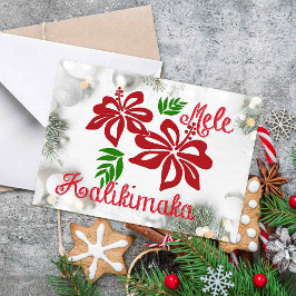 Blommar från Hawaiian Hibiscus: Mele Kalikimaka Kort
