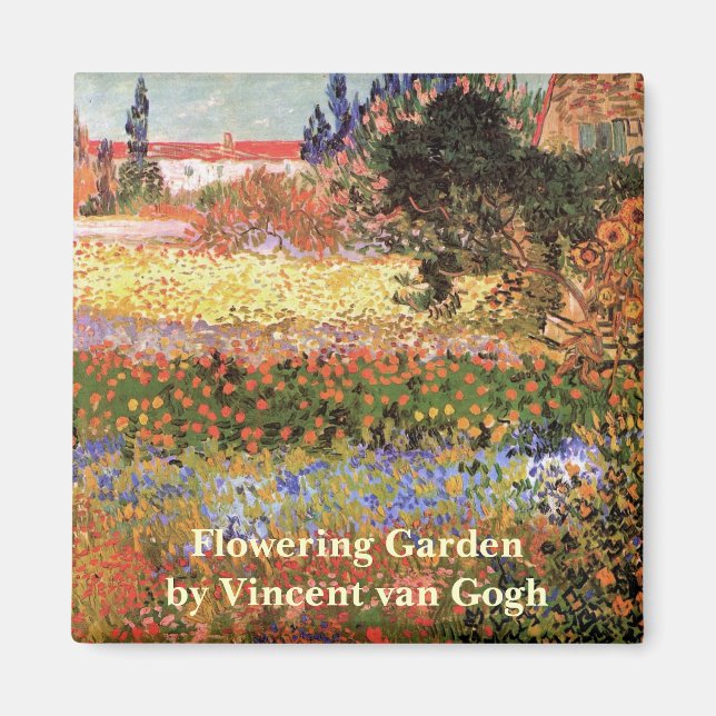 Blommar Garden av Vincent van Gogh Magnet (Framsidan)