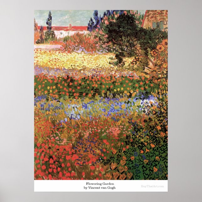 Blommar Garden av Vincent van Gogh Poster (Framsidan)