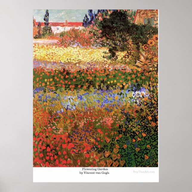 Blommar Garden av Vincent van Gogh Poster (Framsidan)