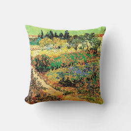 Blommar Garden med Väg av Vincent van Gogh Kudde