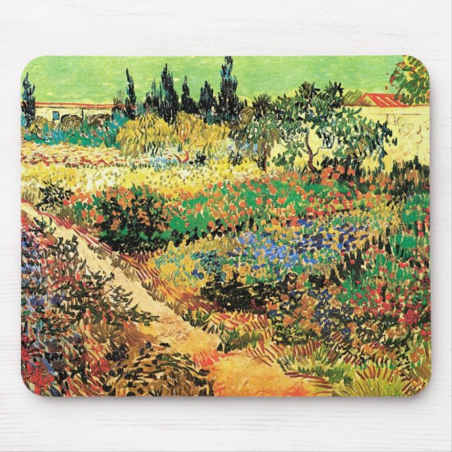 Blommar Garden med Väg av Vincent van Gogh Musmatta (Framsidan)