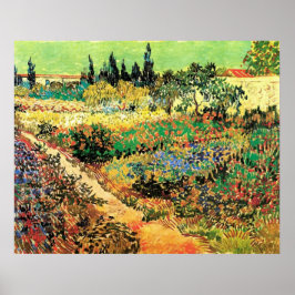 Blommar Garden med Väg av Vincent van Gogh Poster