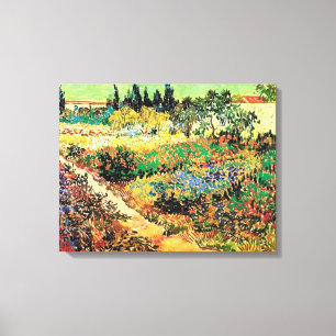 Blommar Garden med Väg, Vincent van Gogh Canvastryck