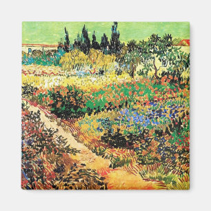 Blommar Garden med Väg, Vincent van Gogh Magnet