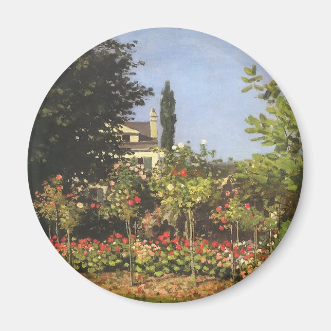 Blommar Garden på Sainte Adresse av Claude Monet Magnet (Framsidan)