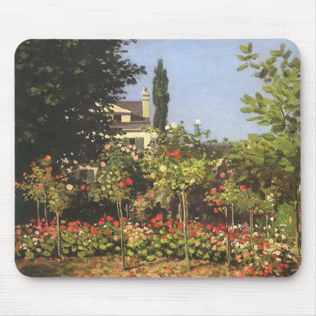 Blommar Garden på Sainte Adresse av Claude Monet Musmatta (Framsidan)