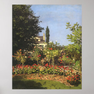 Blommar Garden på Sainte Adresse av Claude Monet Poster