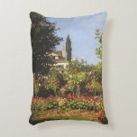 Blommar Garden på Sainte Adresse av Claude Monet Prydnadskudde<br><div class="desc">Blommar Garden på Sainte Adresse (1866) av Claude Monet är en vintage intsionistisk bra konst blommigt naturmålning. En vacker blomsterträdgård under vår-säsongen med blomstrande bussningar i ro på ett hus bakgård. Om konstnären: Claude Monet (1840-1926) var en av grundarna av den Fransk målningsrörelsen och de flesta av hans målningar var...</div>