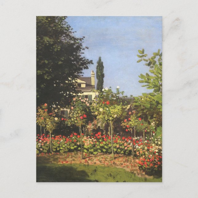 Blommar Garden på Sainte Adresse av Claude Monet Vykort (Framsida)
