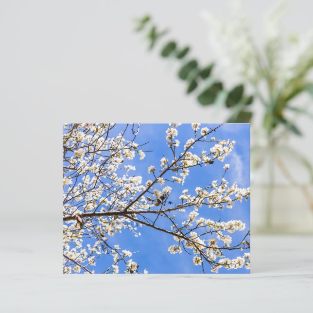 Blommar Gren Watercolor Print - Botanical Art (Stående Fram)