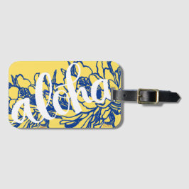 Blommar gul Cereus för stora Aloha blått Bagagebricka