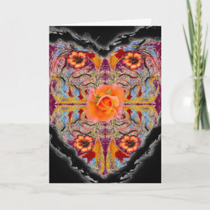 Blommar Heart Valentine Neovictorian Helgkort