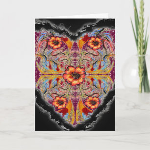 Blommar Heart Valentine Neovictorian Helgkort