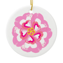 Blommar Hearts Ceramic Ornament