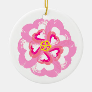 Blommar Hearts Ceramic Ornament