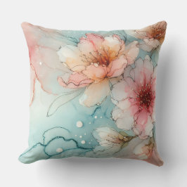 Blommar i Bloom: En Abstrakt Alcohol Bläck-design Kudde